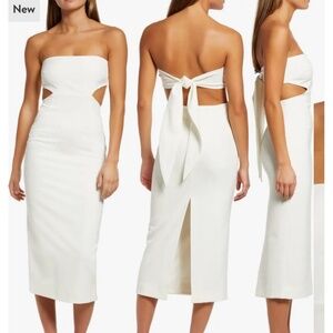Bardot Valerie Strapless Dress in Orchid White Size 4 US